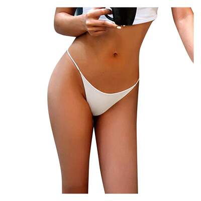 Solid color low rise T-shaped underwear Solid color low waist T-shaped sports underwear for women