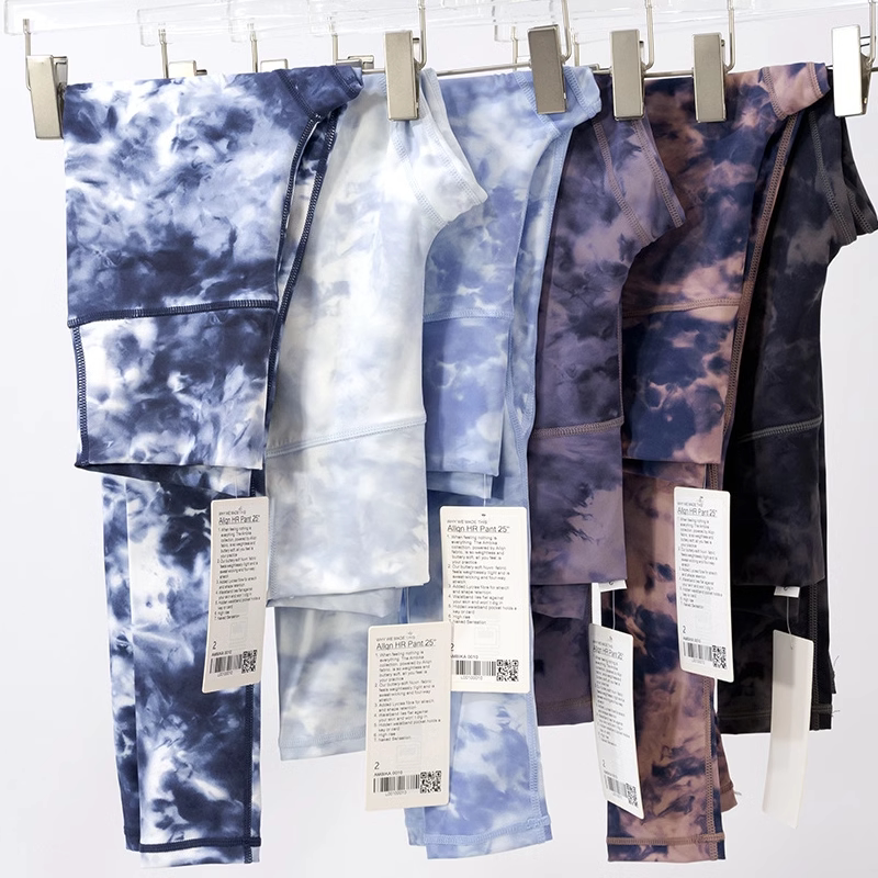 Tie-Dye Yoga Pants Quick-Drying Sports Tight-Fitting High-Waisted Naked-Feel Nine-Point Jogging Training Fitness Pants for Women