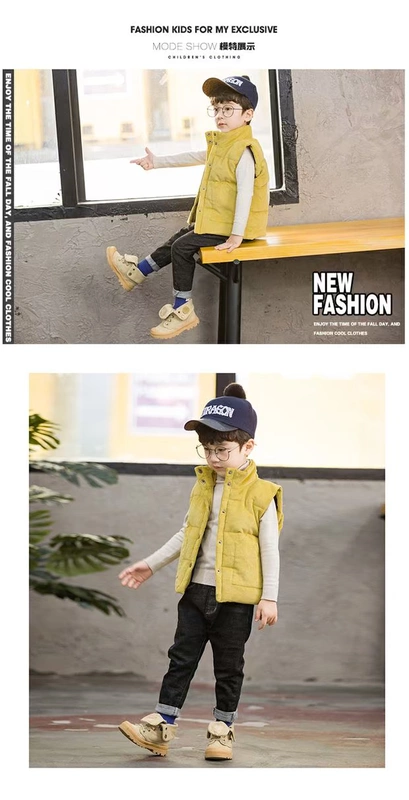 Trẻ em cộng với áo vest cotton 2018 quần áo trẻ em mùa đông quần áo trẻ em áo vest vest trẻ em vest nhung áo sơ mi nam