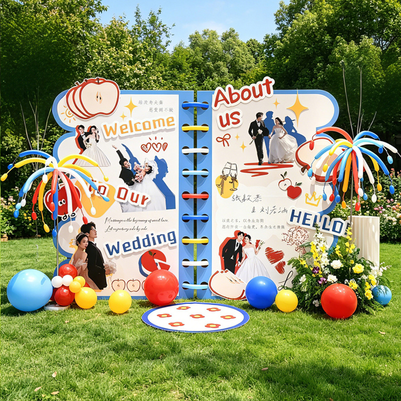 Outdoor Wedding Engagement Decoration Party Balloons Welcome Sign Decoration Photo Background Wall Romantic Celebration Display Board Outdoor Wedding Engagement Decoration Party Balloons Welcome Sign Decoration Photo Background Wall Romantic Celebration Display Board