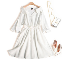 Light luxury big name exports to Europe and the United States Foreign trade original single high-end counter cut tail goods brand new lapel dress summer