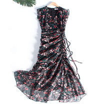 Light luxury big name high-end counter exports to Europe and the United States Foreign trade more than single cut tail goods brand new cheongsam-style dress