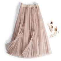 Light luxury high-end counter exports to Europe and the United States Foreign trade surplus single cut tail goods brand new mesh pleated skirt summer