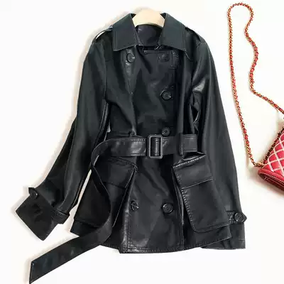 Light luxury brand export French foreign trade original single high-end counter cut tail goods brand new wild leather jacket