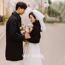 Manchen Fang 2021 New retro Mori light wedding dress female tour short bride simple license engagement small head yarn