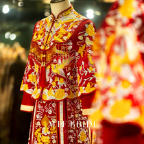 Manchen Tingfang (thousand knots) Xiuhe clothing bride 2021 new wedding banquet Chinese dress dragon and phoenix gown