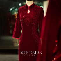 Manchen Tingfang (Liuan) mother dress wedding dress winter wedding happy mother-in-law Noble velvet improved cheongsam woman