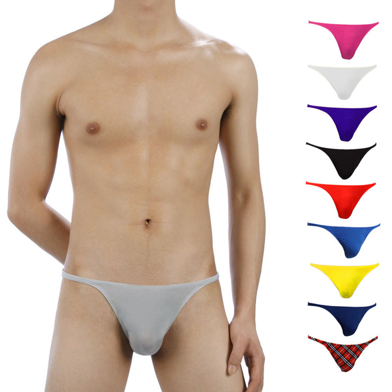 Boxed TIKU Men's Bikini Low Waist Sexy Ice Silk Stringband breifs