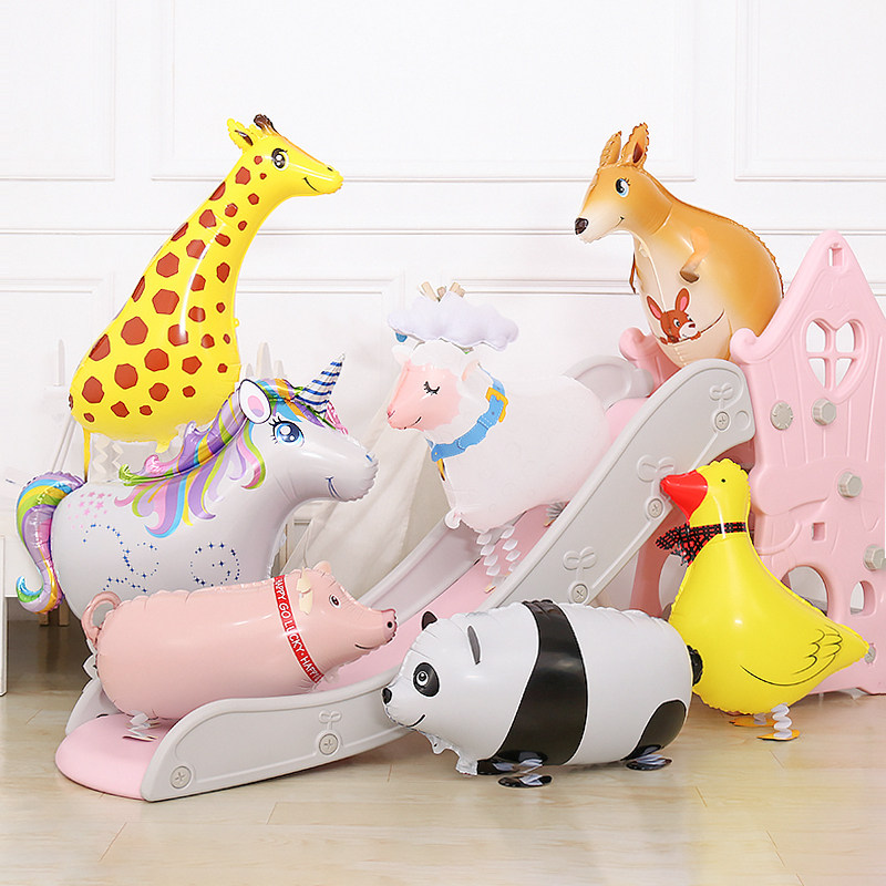 Children's special birthday present Walking Animal Balloon Cartoon Walk Pet Pig Duck Giraffe