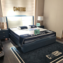 First Class 5 Stars Sleep Brief Genuine Leather Storage Function Charles de Gaulle Bedroom Bed Frame Cheese 5 Star Master Cups