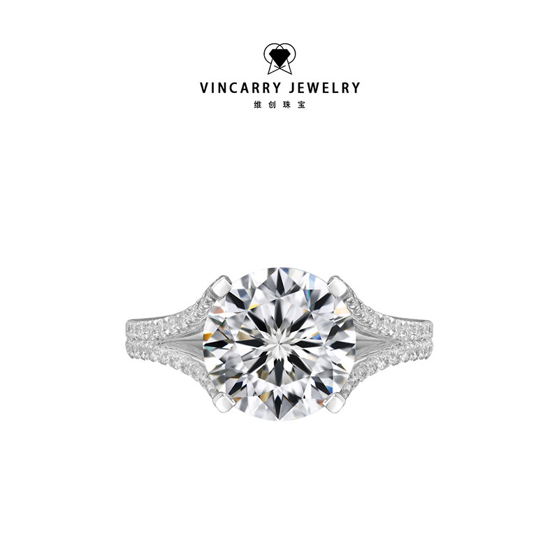 VINCARRY 18K gold four-prong cultured diamond ring