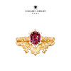 VINCARRY 18K gold colored treasure ring women's light luxury niche ring customization