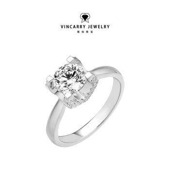Vincarry 18k gold cultured diamond four-prong ring