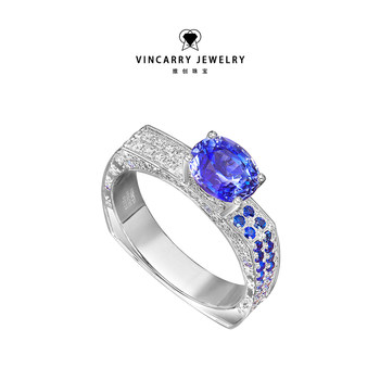 Vincarry 18k gold cultured sapphire ring