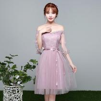 Banquet bridesmaid dress Princess style wrap chest short princess dress wedding dress Western fashion new Chinese half-sleeve girl