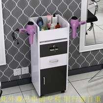 Hair barbershop wall-mounted mirror table tool cabinet Wall-mounted solid wood multi-function with drawer type retro hair salon special table