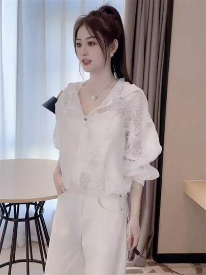 Ice Silk Sun Protection Clothing for Women 2025 New Summer European Style Hooded Stylish Top Lightweight Breathable Cardigan Short Jacket