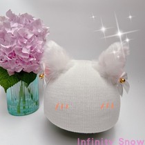 Cute plush snowboard helmet cover cover accessories lolita lolita cat ears bells bow