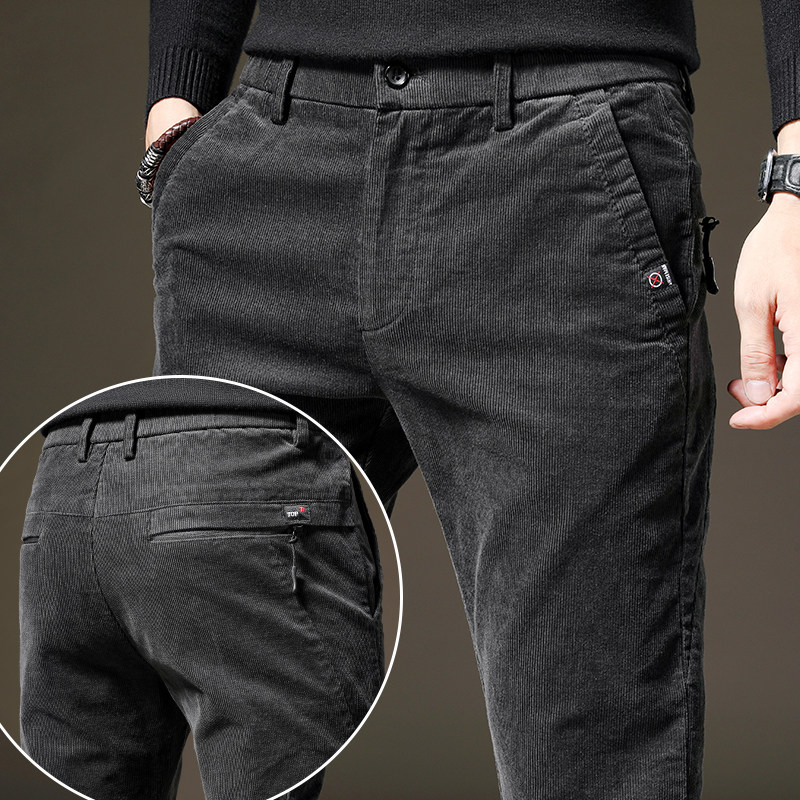 Rich Bird Corduroy Men's Casual Pants Spring and Autumn Thickened Small Feet 2022 New Trend Slim Long Pants