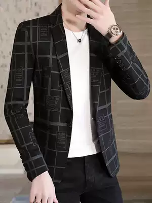 Rich bird casual suit men's Korean version of single suit jacket men's trend slim handsome spring and autumn
