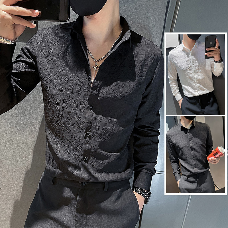 Woodpecker Men's Printed Long-Sleeve Shirt 2026 New Style High-End Slim Fit Trendy Casual Shirt Men's Fashion Woodpecker Men's Printed Long-Sleeve Shirt 2026 New Style High-End Slim Fit Trendy Casual Shirt Men's Fashion