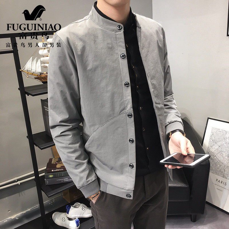 Fugui Bird Coat Male Thin style Korean version Trend to be handsome and handsome Spring Autumn Season New Baseball Suit Casual Men's Jacket
