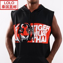 Thai Tiger Tiger Tay Fist Boxing Black Beats Super Cool Training Speed Dry Sports Even Cap Vest Men And Women T-Shirt Short Sleeves