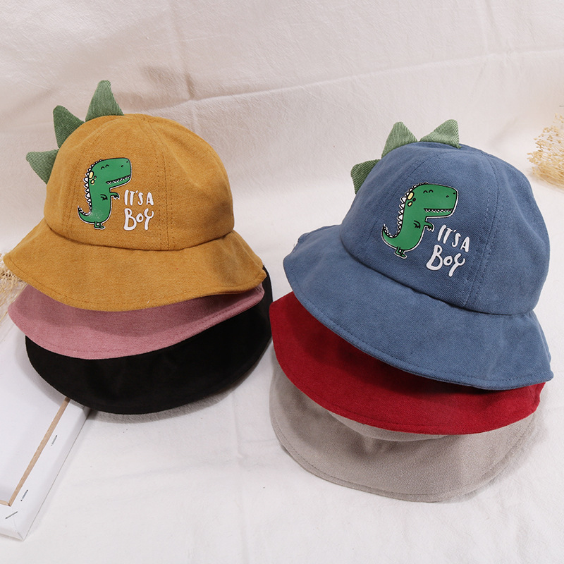 Children's Hat Autumn Winter Girl Fisherman Hat Baby Boy Boy's Dinosaur Fisher Hat Hang Hang