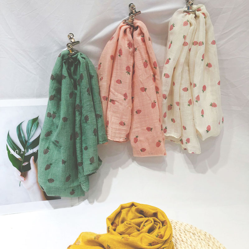 Children's scarf spring and autumn thin section boys and girls cotton and linen baby scarf autumn girl Baodong thin Korean version of the girl's windproof