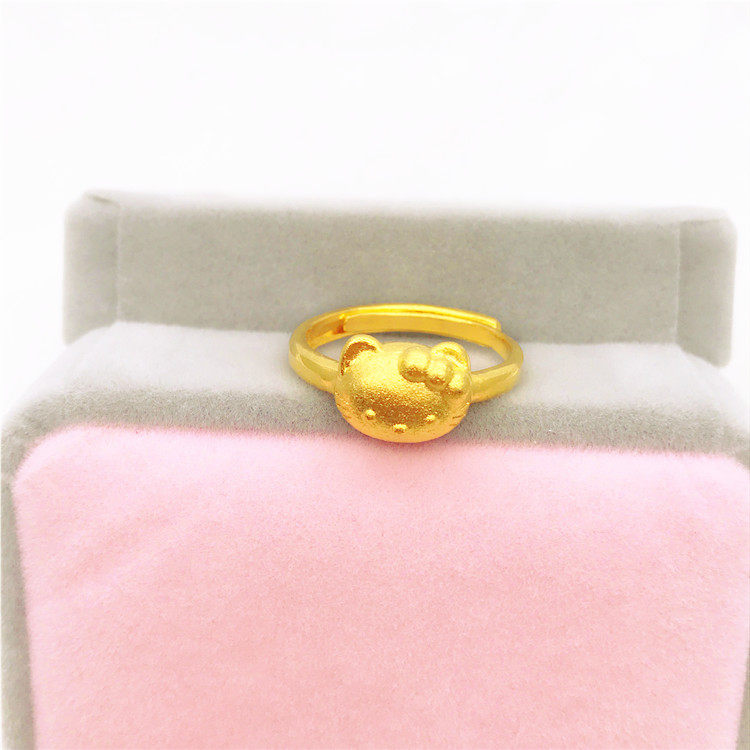 New gold necklace 999 women's long-lasting clavicle chain KT cat pendant gold sand gold jewelry Chow Tai Fook Star