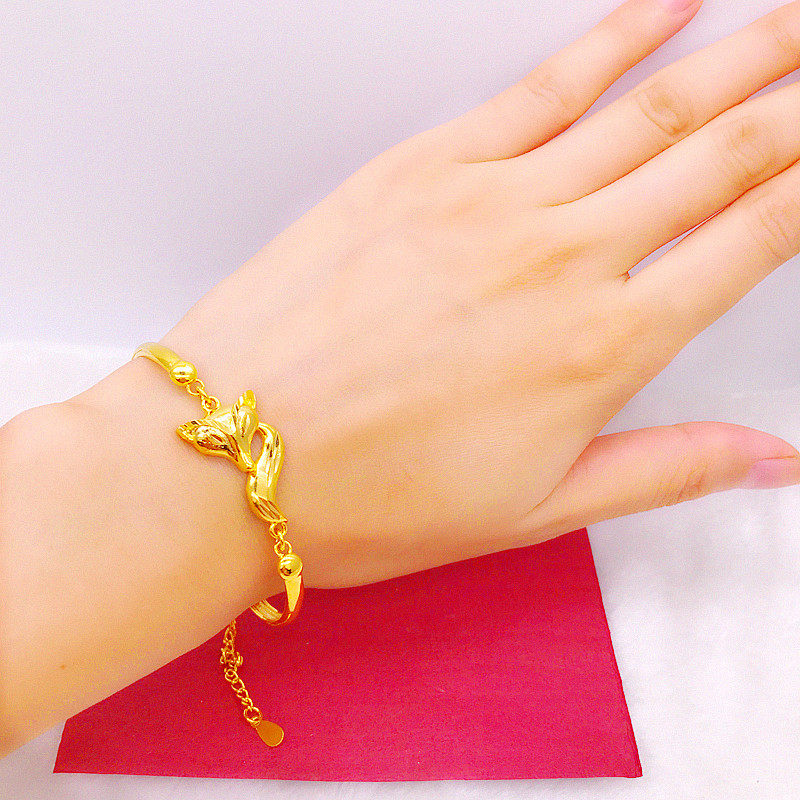 Vietnam Shakin small fox handmade Japan-ROK fashion handmade bracelet 24k gold 999 not dropping color Chow Tai Foo Star