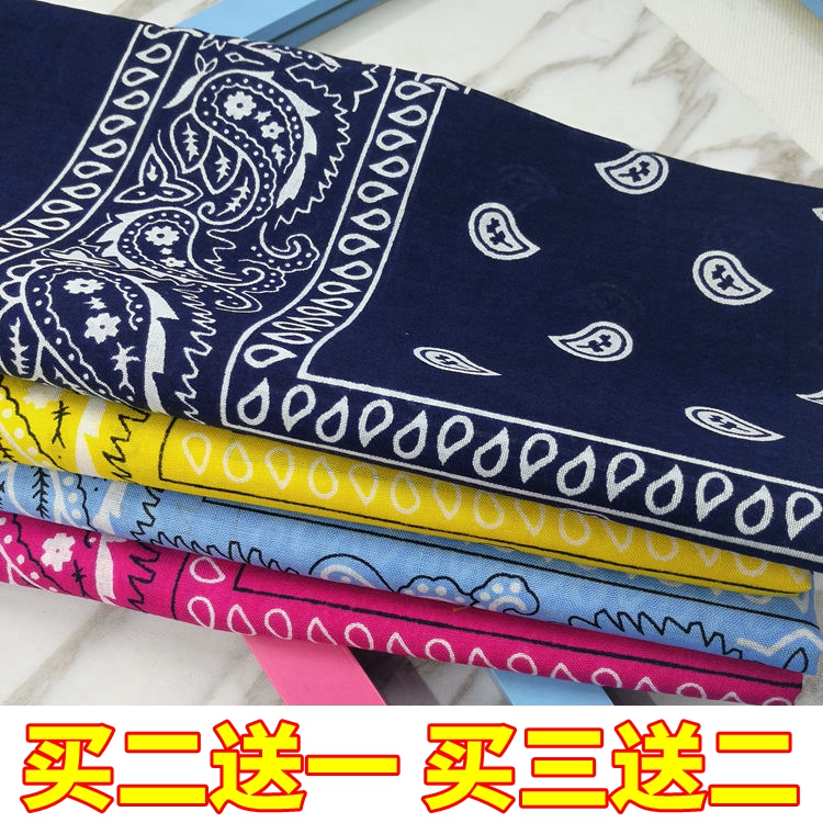 Cashew flower cotton large towel Hip-hop headscarf Hip-hop scarf for men and women Korean fashion multi-purpose square towel hairband collar