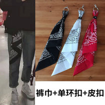 Hip-hop scarf pants vintage hip hop headscarf bandana cashew flower scarf ins small square scarf pants chain tide