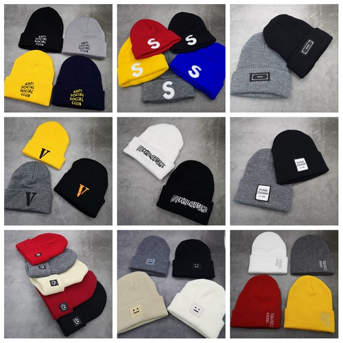 Удерживающая тепло трендовая осенняя шерстяная вязаная шапка для влюбленных подходит для мужчин и женщин