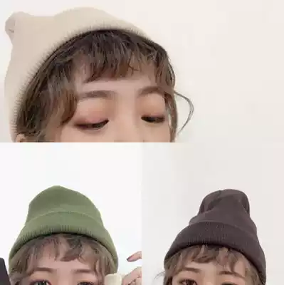 Double-layer warm spring, autumn and winter wool hats All-match solid color hats for men and women couples knitted hats light board wool hats