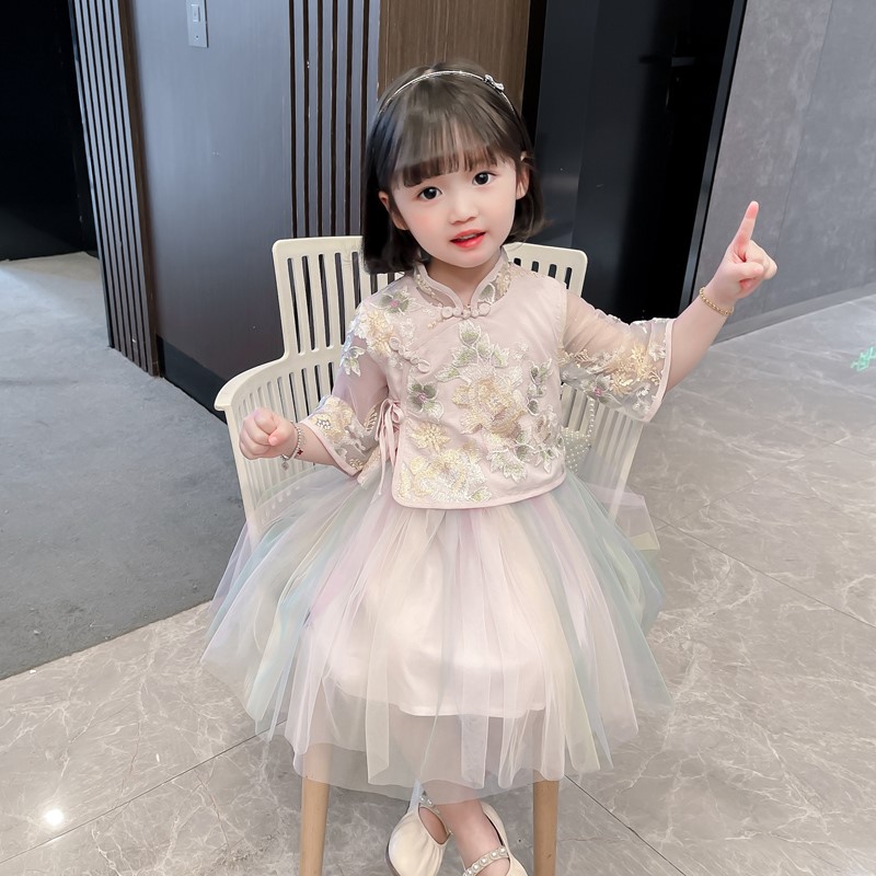 Girl Han Suits Summer Dress 2022 New Super Fairy Ancient Dress Children China Wind Improvement Qipao