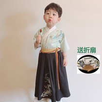 Bellanson horse child Han clothes boy Spring and autumn country school wear summer thin Chinese style Chinese wind and ancient clothes ultra-fairy Han