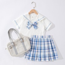Bellanson Horse Genuine Jk Uniformed Girl Summer Short Sleeve Sailor Clothes Children College Wind 6 Pleats Skirt Suit 9