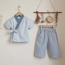 Bellanson Mahanfu boys summer Chinese wind summer clothing country Two sets of baby ancient clothes to serve children