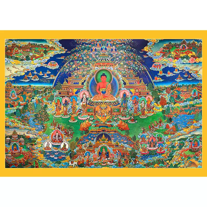 阿弥陀佛唐卡图像挂画可塑封释迦牟尼佛画像佛像画像订制挂画-Taobao-Tmall