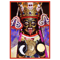 Tibetan God of Wealth Statue Zakiram Tangxi Tibetan Lhasa God of Wealth Portrait Small Card Photo Paper Plastic Pack