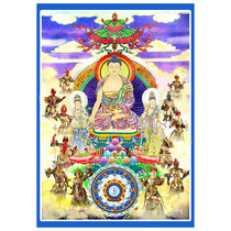 Medicine Buddha Sunlight and Moonlight Bodhisattva Twelve Yaosha Gods Buddhist niches decorative photo paper plastic-wrapped Thangka decorative stickers and hanging paintings