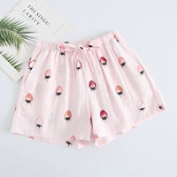 Quần short nữ ngủ thoải mái quần cotton nữ đôi gạc thoáng khí hoa tươi năm điểm quần ngủ mùa hè cotton mỏng - Quần tây quần ấm mùa đông cho nữ