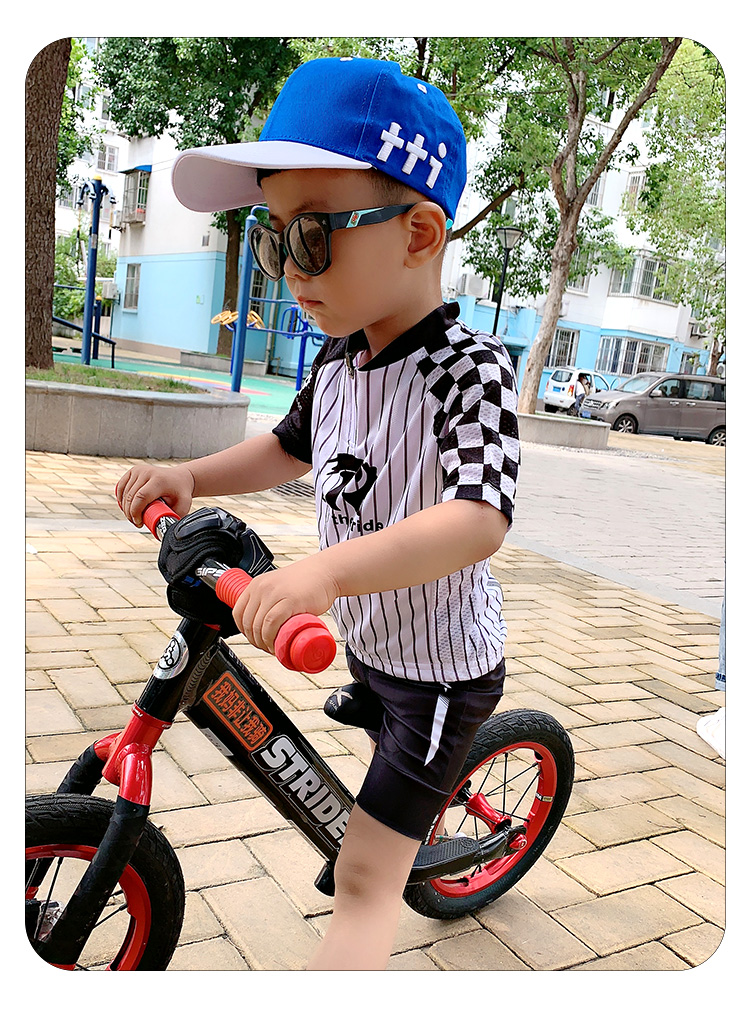 xe thăng bằng strider sport	 Bộ đồ đi xe đạp cho trẻ em mùa hè và mùa hè của RJYC, quần áo cho bé trai và bé gái - Smart Scooter xe thăng bằng bike 8