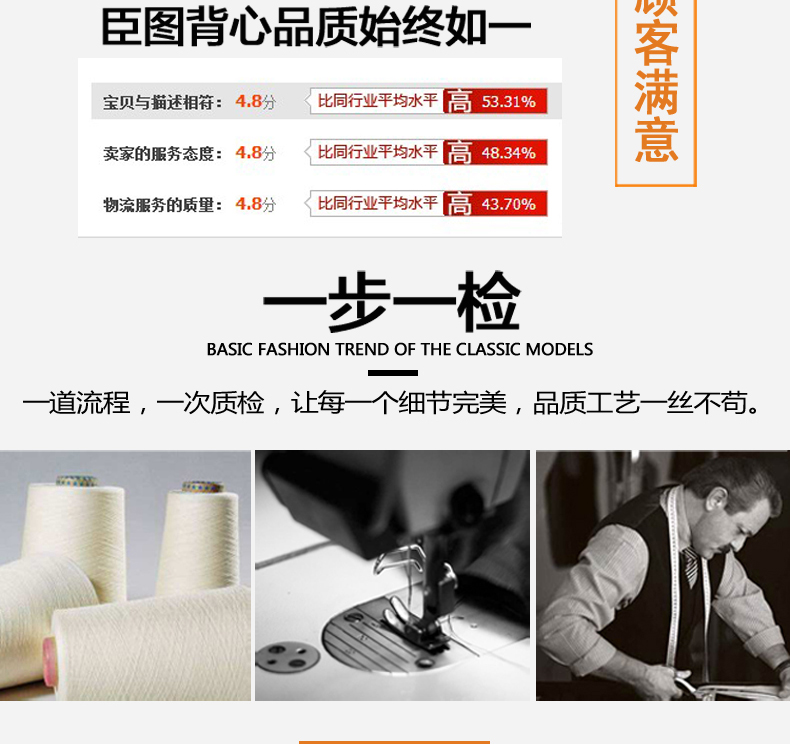 臣图 男无痕两根筋修身背心 图5