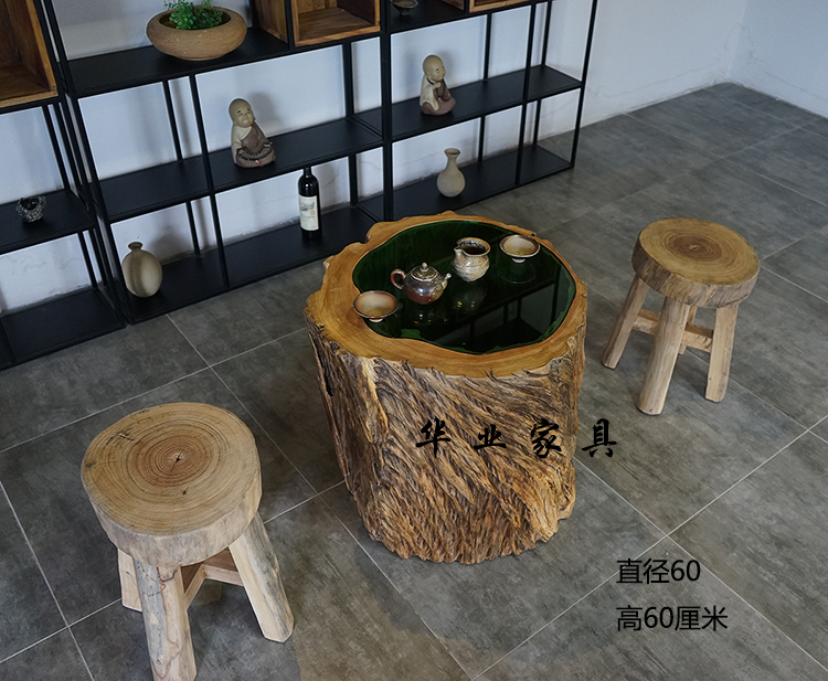 Long não gỗ khắc bàn cà phê toàn cây gốc tự nhiên hình thức kungfu bàn trà bàn gỗ rắn bàn giải trí tại chỗ - Các món ăn khao khát gốc bàn ghế từ gốc cây