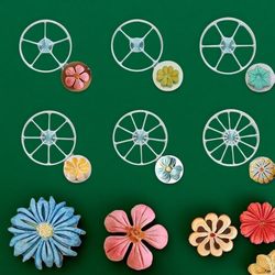 Internet-Famous Chinese-Style National Trend Mooncake and Fruit Dessert Divider and Indentation Tool, Jujube Flower Pastry, Butterfly Pastry, Dessert Round Cutter Mold
