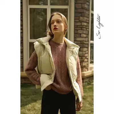 solighter stand collar short down vest 2019 new sleeveless waist loose down jacket women