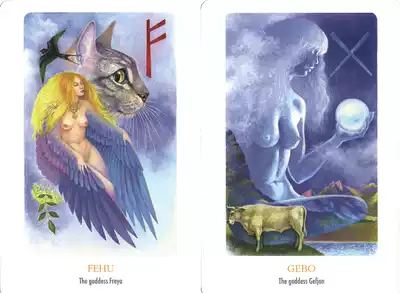 Out of Print Luhn Vision Rune Energy Card Sorcerer Crystal Ball Tarot Nordic Viking