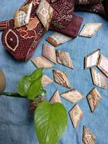 Painting the Thousand Mountains-Diamonds Runes Nordic Luhn Stone such as Niishi